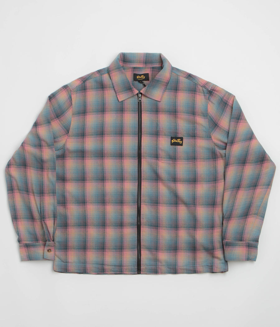 Stan Ray Zip Shirt - Pink / Teal Plaid