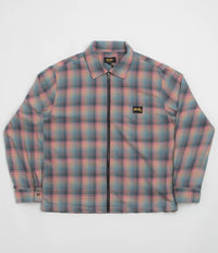 Stan Ray Zip Shirt in Pink and Teal Plaid