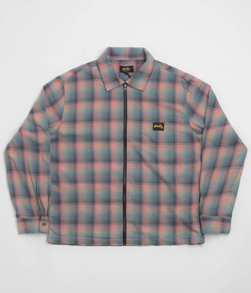 Stan Ray Zip Shirt - Pink / Teal Plaid