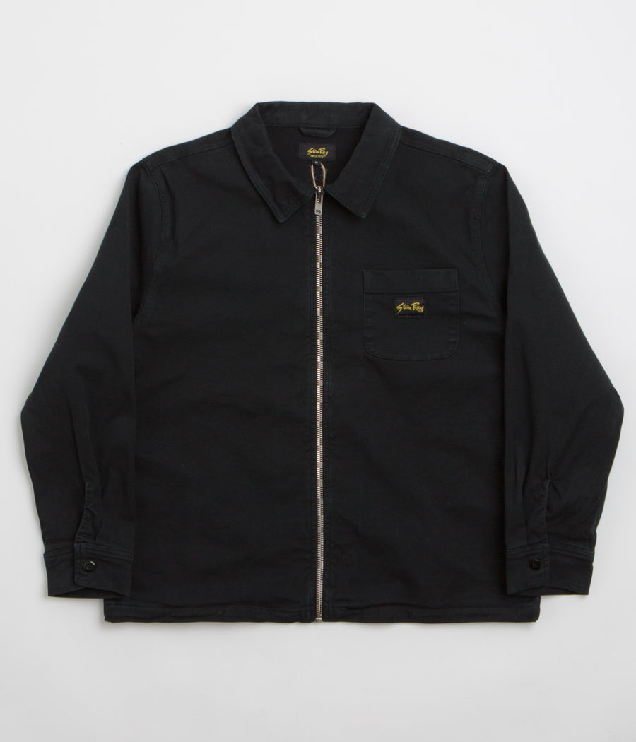 Stan Ray Zip Shirt in Washed Black Canvas