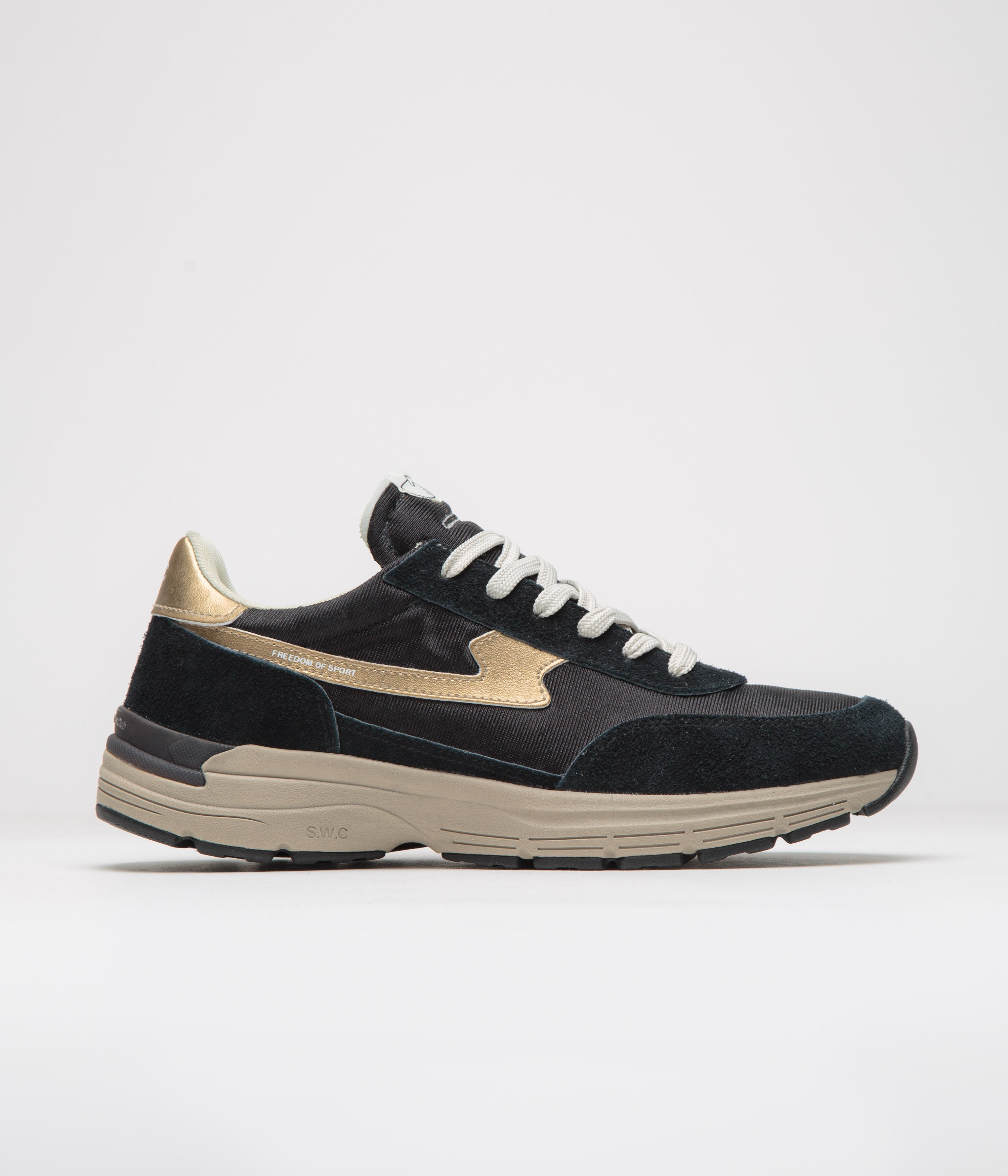 Stepney Workers Club Osier S-Strike Geo-Merged Shoes in Black and Gold