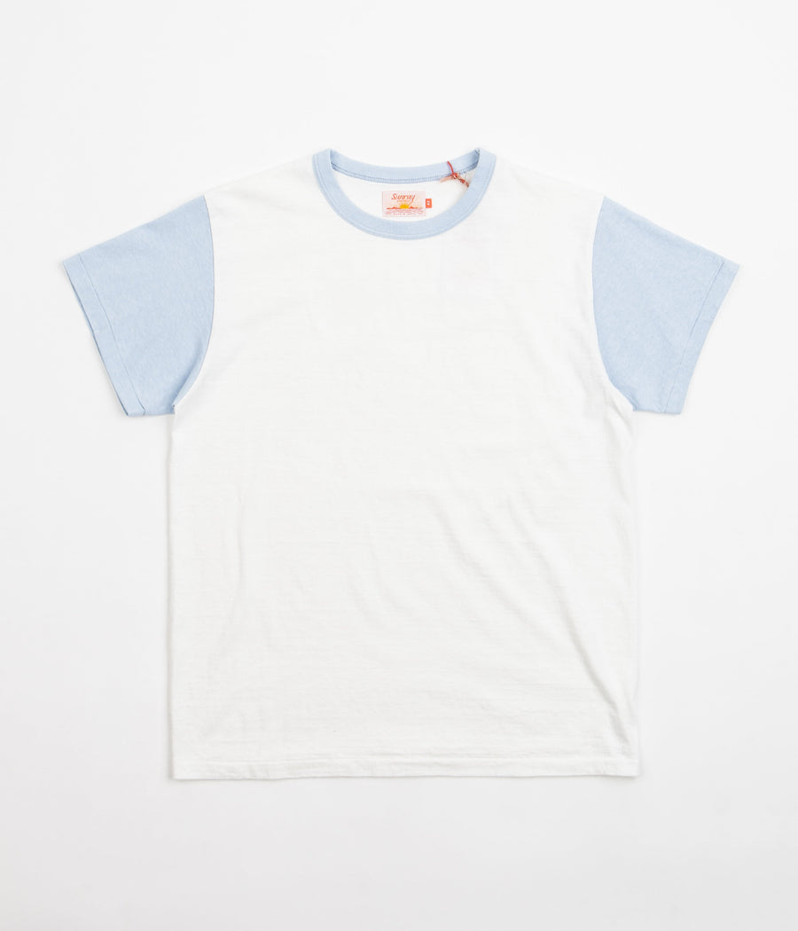 Sunray Sportswear La'ie T-Shirt in Off White and Duck Egg