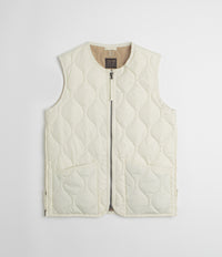 Taion Military Crewneck W-Zip Down Vest in Off White