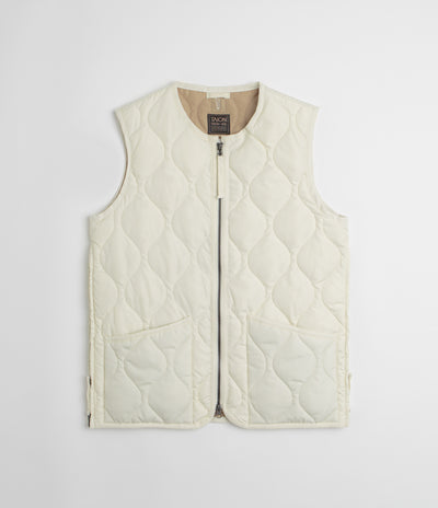 Taion Military Crewneck W-Zip Down Vest in Off White