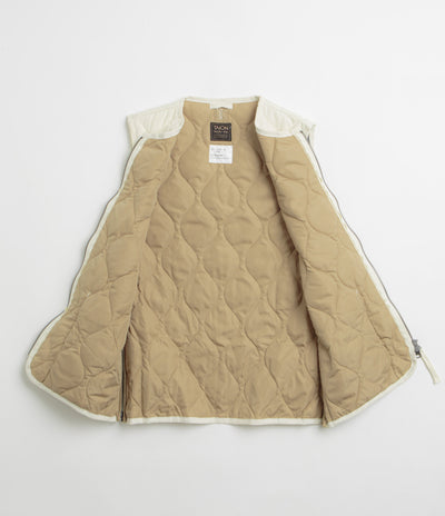 Taion Military Crewneck W-Zip Down Vest in Off White