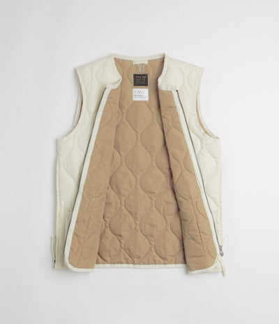 Taion Military Crewneck W-Zip Down Vest in Off White