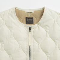 Taion Military Crewneck W-Zip Down Vest in Off White thumbnail