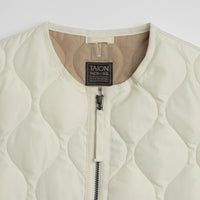 Taion Military Crewneck W-Zip Down Vest in Off White thumbnail
