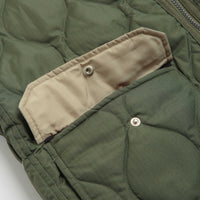 Taion Military W-Zip Lace Up V Neck Down Vest in Olive thumbnail