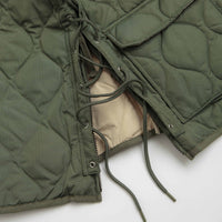 Taion Military W-Zip Lace Up V Neck Down Vest in Olive thumbnail