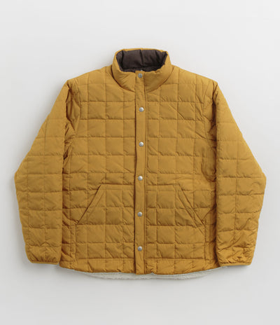 Taion Reversible Down Jacket in Camel and Dark Chocolate / Ivory