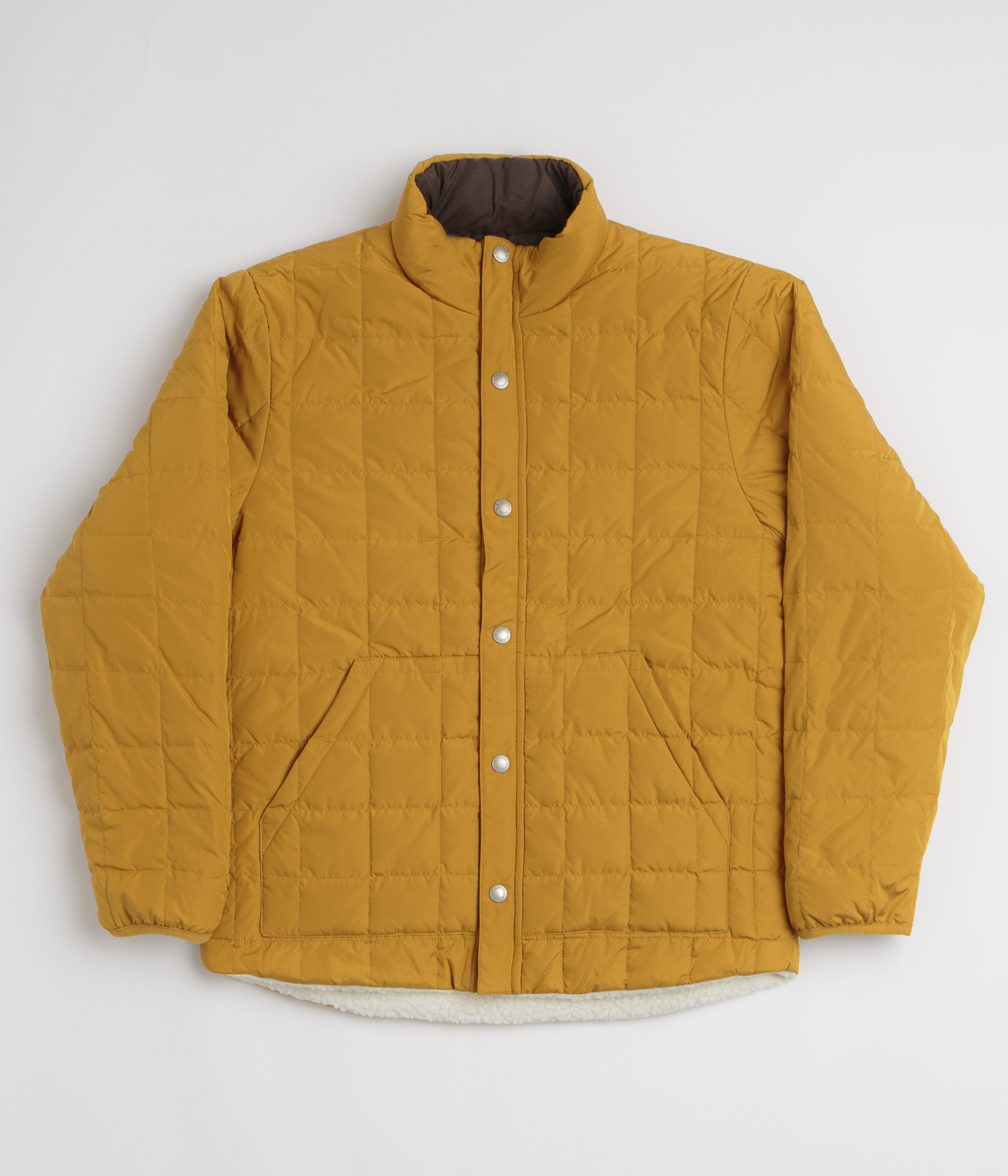 Taion Reversible Down Jacket in Camel and Dark Chocolate / Ivory