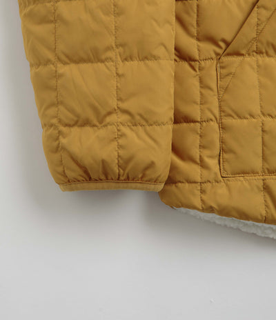 Taion Reversible Down Jacket in Camel and Dark Chocolate / Ivory