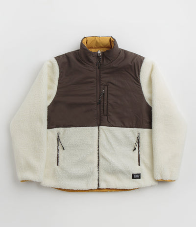Taion Reversible Down Jacket in Camel and Dark Chocolate / Ivory