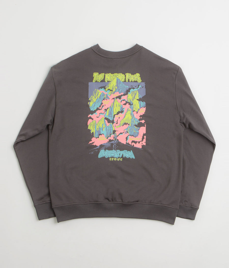 The North Face Expedition Celebration Oversized Crewneck Sweatshirt in Anthracite Grey