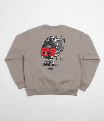The North Face Gear Up Get Out Relaxed Crewneck Sweatshirt in Stone Slab