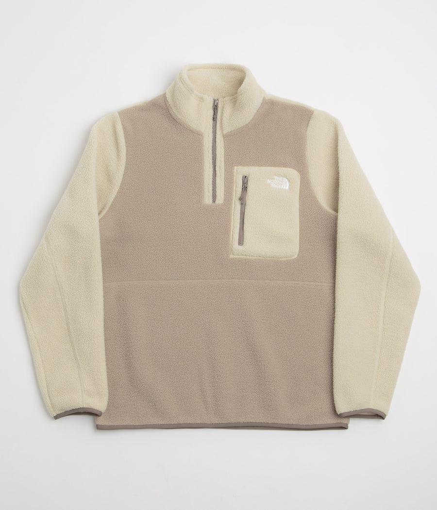 The North Face Yumiori 1/4 Zip Fleece in Mushroom Grey and Gravel