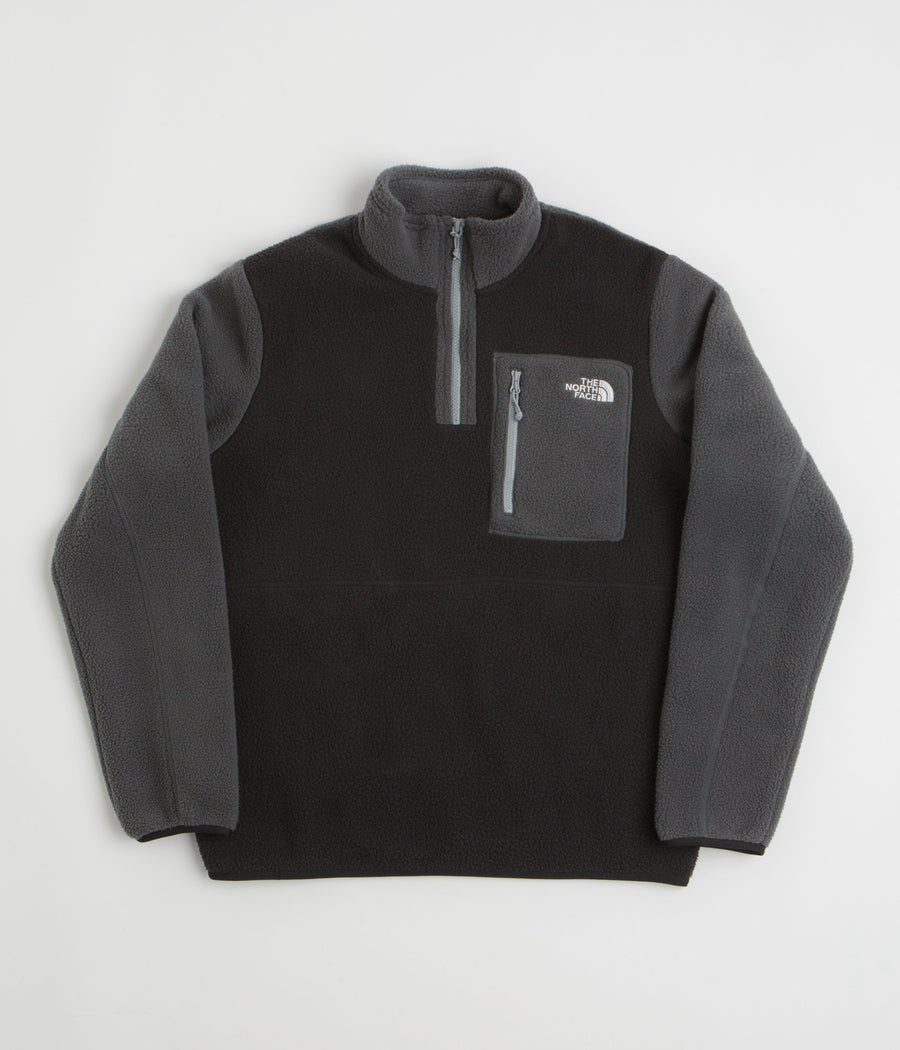 The North Face Yumiori 1/4 Zip Fleece in TNF Black and Asphalt Grey / Monument Grey