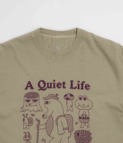 The Quiet Life Happy Life Pigment Dye T-Shirt - Khaki