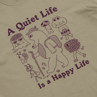The Quiet Life Happy Life Pigment Dye T-Shirt - Khaki thumbnail