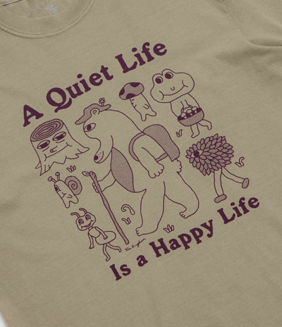 The Quiet Life Happy Life Pigment Dye T-Shirt - Khaki