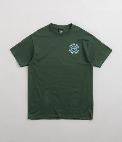 The Quiet Life Peace Out T-Shirt in Hunter Green