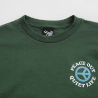 The Quiet Life Peace Out T-Shirt in Hunter Green thumbnail