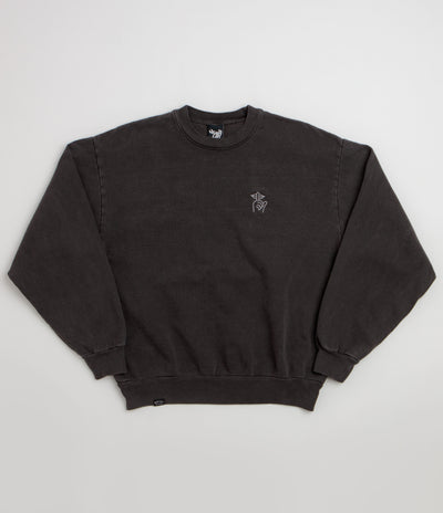 The Quiet Life Shhh Logo Embroidered Crewneck Sweatshirt - Vintage Black