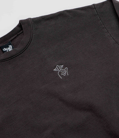 The Quiet Life Shhh Logo Embroidered Crewneck Sweatshirt - Vintage Black