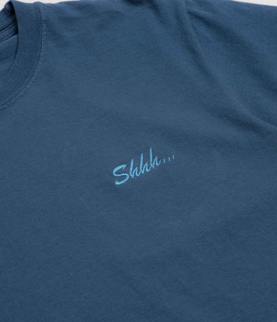 The Quiet Life Shhh Script Pigment Dye T-Shirt - Midnight Blue