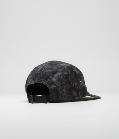 The Quiet Life Watercolor Floral 5 Panel Camper Cap - Black