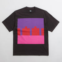 The Trilogy Tapes Block T-Shirt in Black and Red/ Purple thumbnail