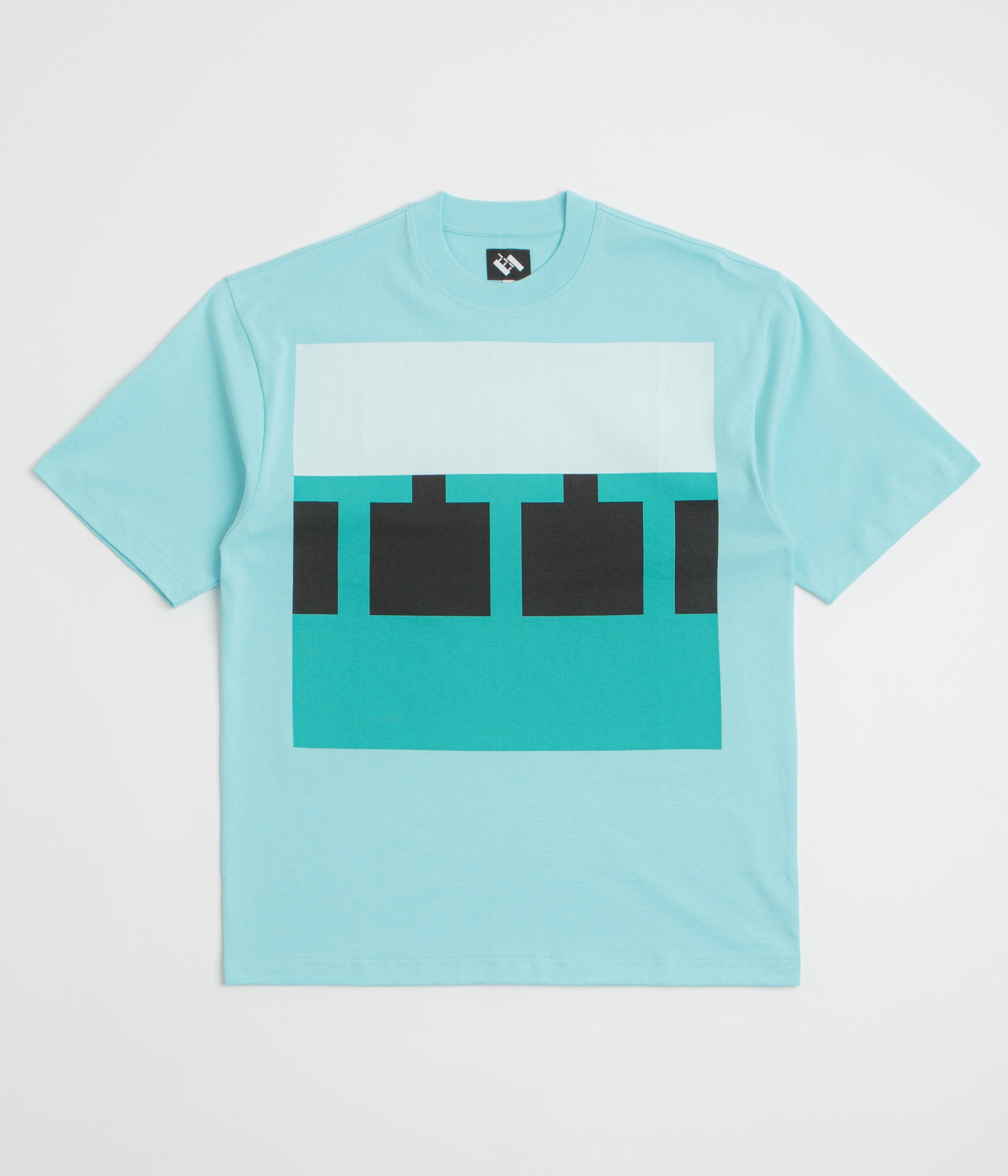 The Trilogy Tapes Block T-Shirt in Blue and Blue