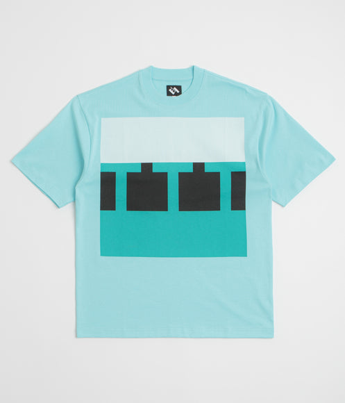 The Trilogy Tapes Block T-Shirt - Blue / Blue