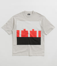 The Trilogy Tapes Block T-Shirt in Grey and Red / White
