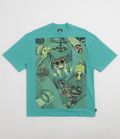 The Trilogy Tapes Bugs T-Shirt in Aqua