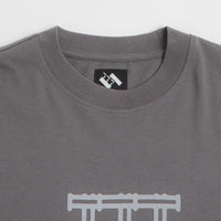 The Trilogy Tapes Cross Lattice Long Sleeve T-Shirt in Charcoal thumbnail