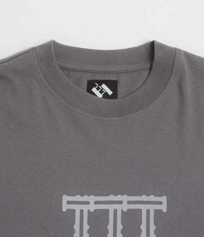 The Trilogy Tapes Cross Lattice Long Sleeve T-Shirt in Charcoal
