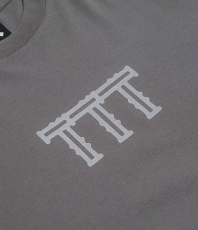 The Trilogy Tapes Cross Lattice Long Sleeve T-Shirt in Charcoal