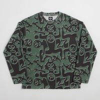 The Trilogy Tapes Entity Waffle Crewneck Sweatshirt in Green thumbnail