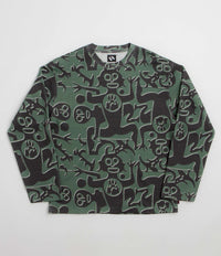 The Trilogy Tapes Entity Waffle Crewneck Sweatshirt in Green