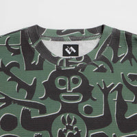 The Trilogy Tapes Entity Waffle Crewneck Sweatshirt in Green thumbnail
