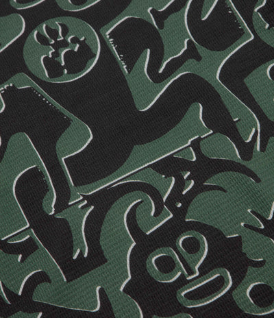 The Trilogy Tapes Entity Waffle Crewneck Sweatshirt in Green