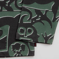 The Trilogy Tapes Entity Waffle Crewneck Sweatshirt in Green thumbnail