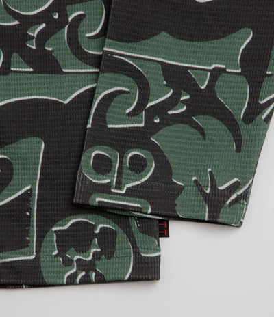 The Trilogy Tapes Entity Waffle Crewneck Sweatshirt in Green
