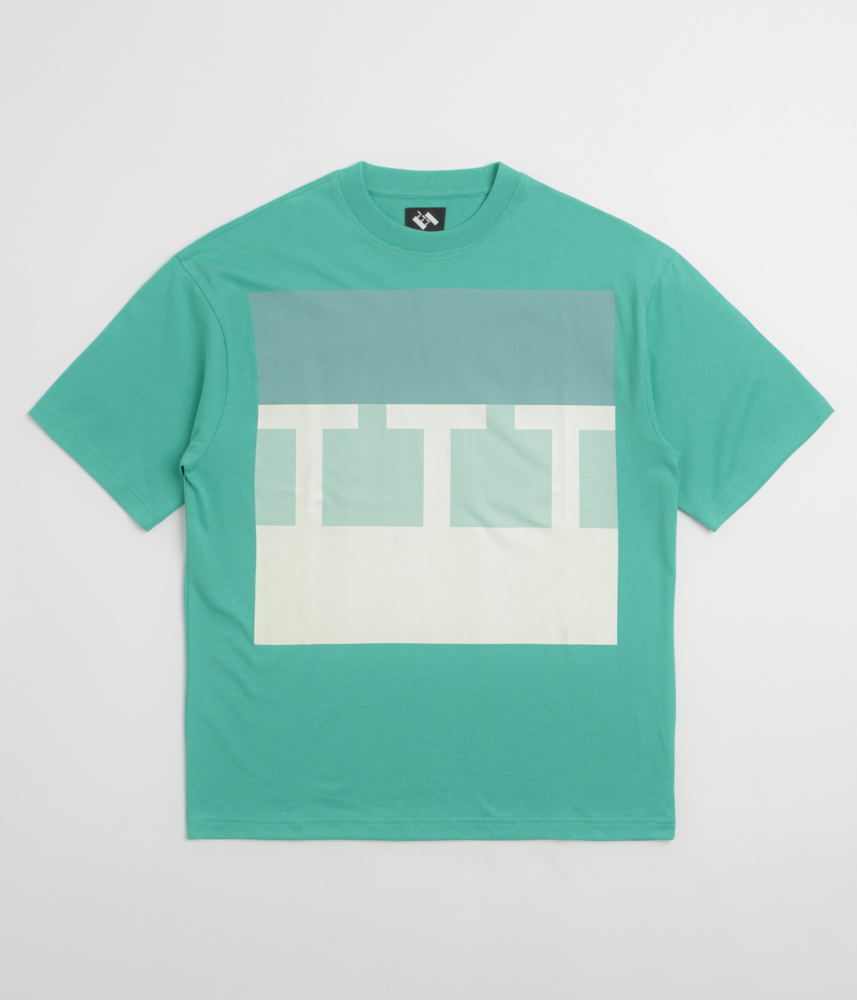 The Trilogy Tapes Glow in the Dark Block T-Shirt in Aqua