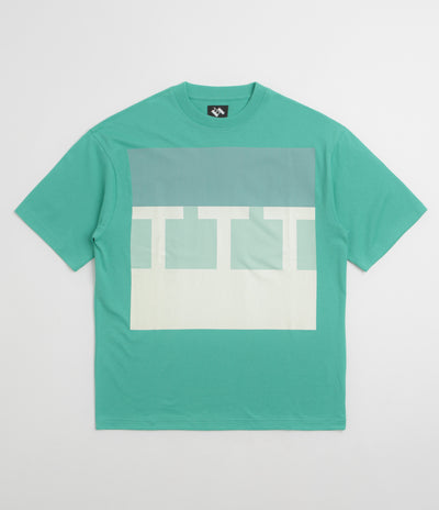 The Trilogy Tapes Glow in the Dark Block T-Shirt in Aqua