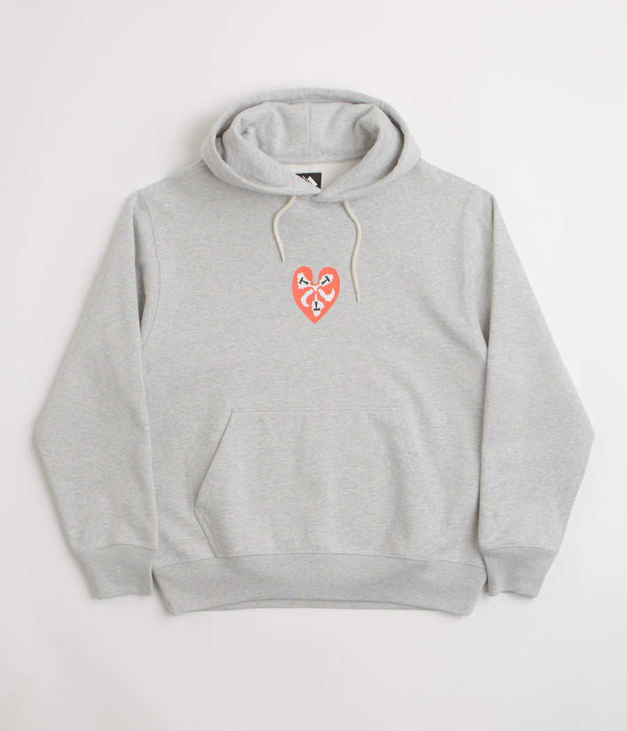 The Trilogy Tapes Heart Hoodie in Heather Grey