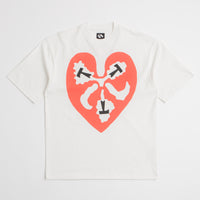 The Trilogy Tapes Heart T-Shirt in White thumbnail