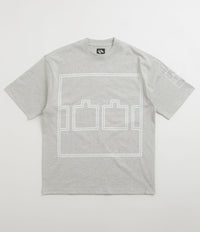 The Trilogy Tapes Logo Outline T-Shirt in Grey Marl